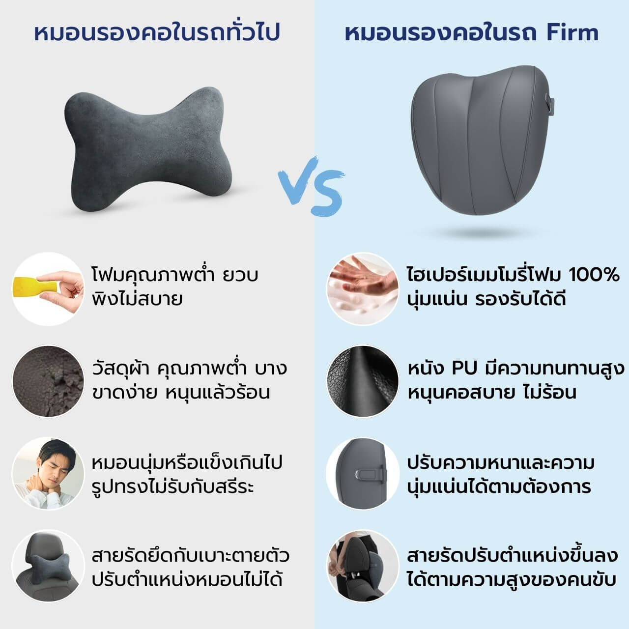 หมอนรองคอในรถ Firm - Chowa