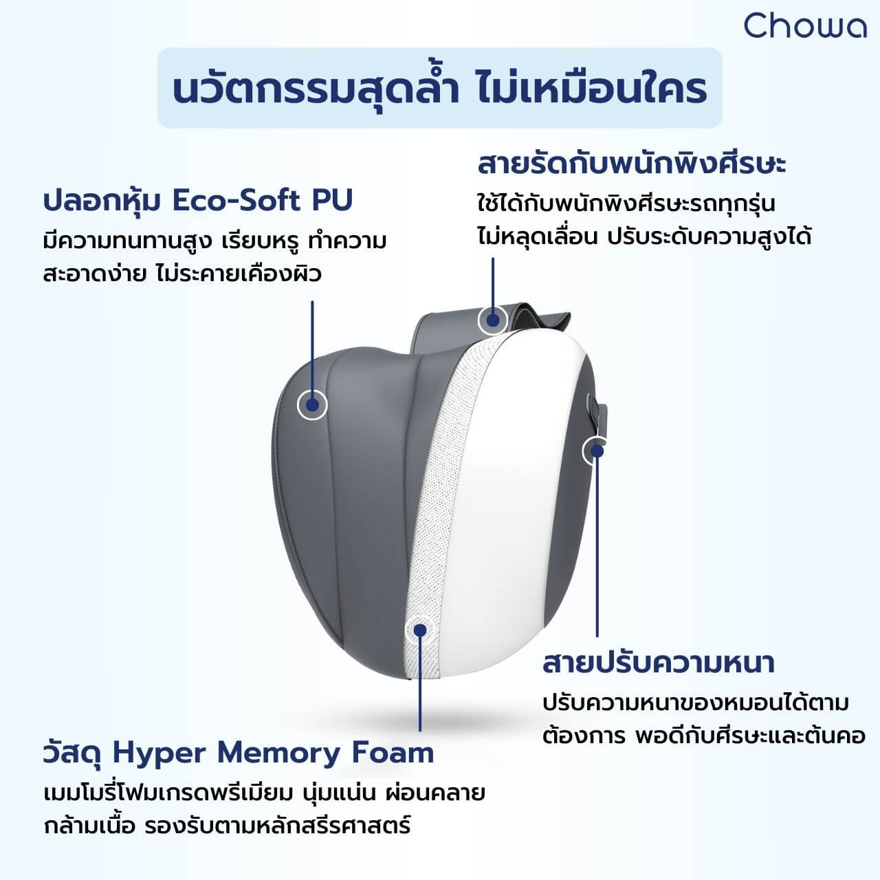 หมอนรองคอในรถ Firm - Chowa