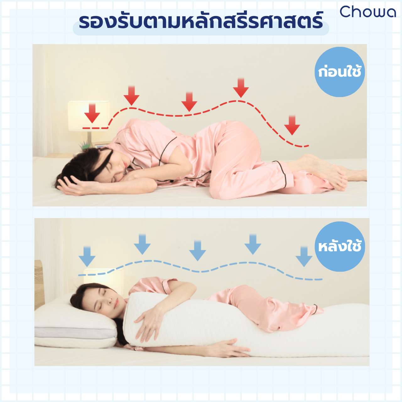 หมอนข้างสี่เหลี่ยม - Chowa