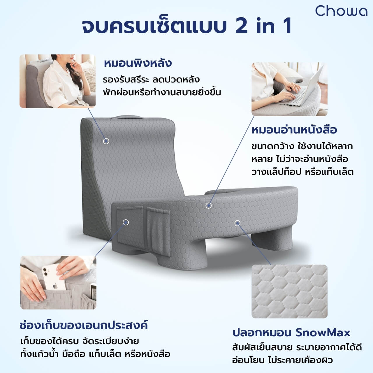 เซ็ตหมอนอ่านหนังสือ SitWell - Chowa