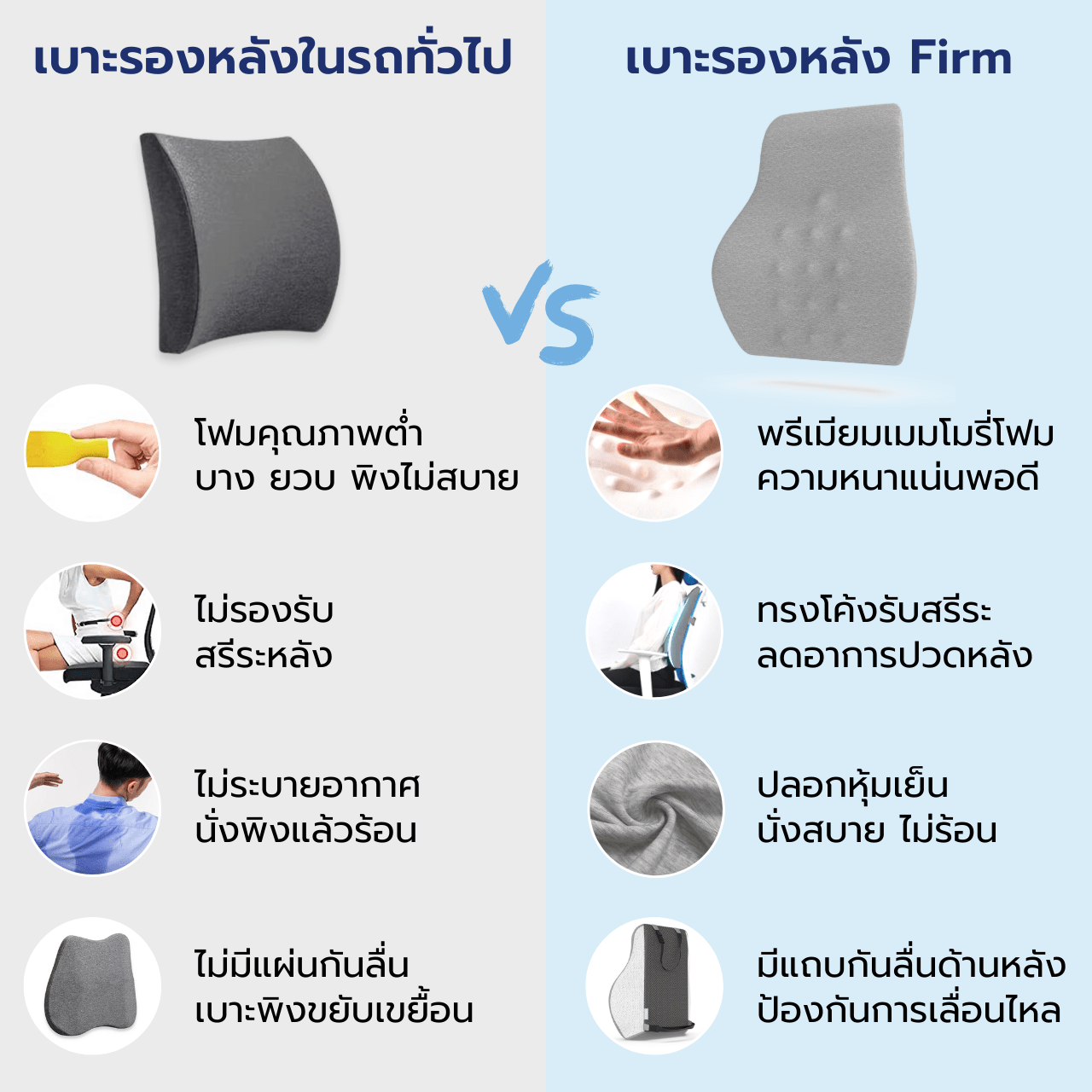 เบาะรองหลังรุ่น Firm - Chowa